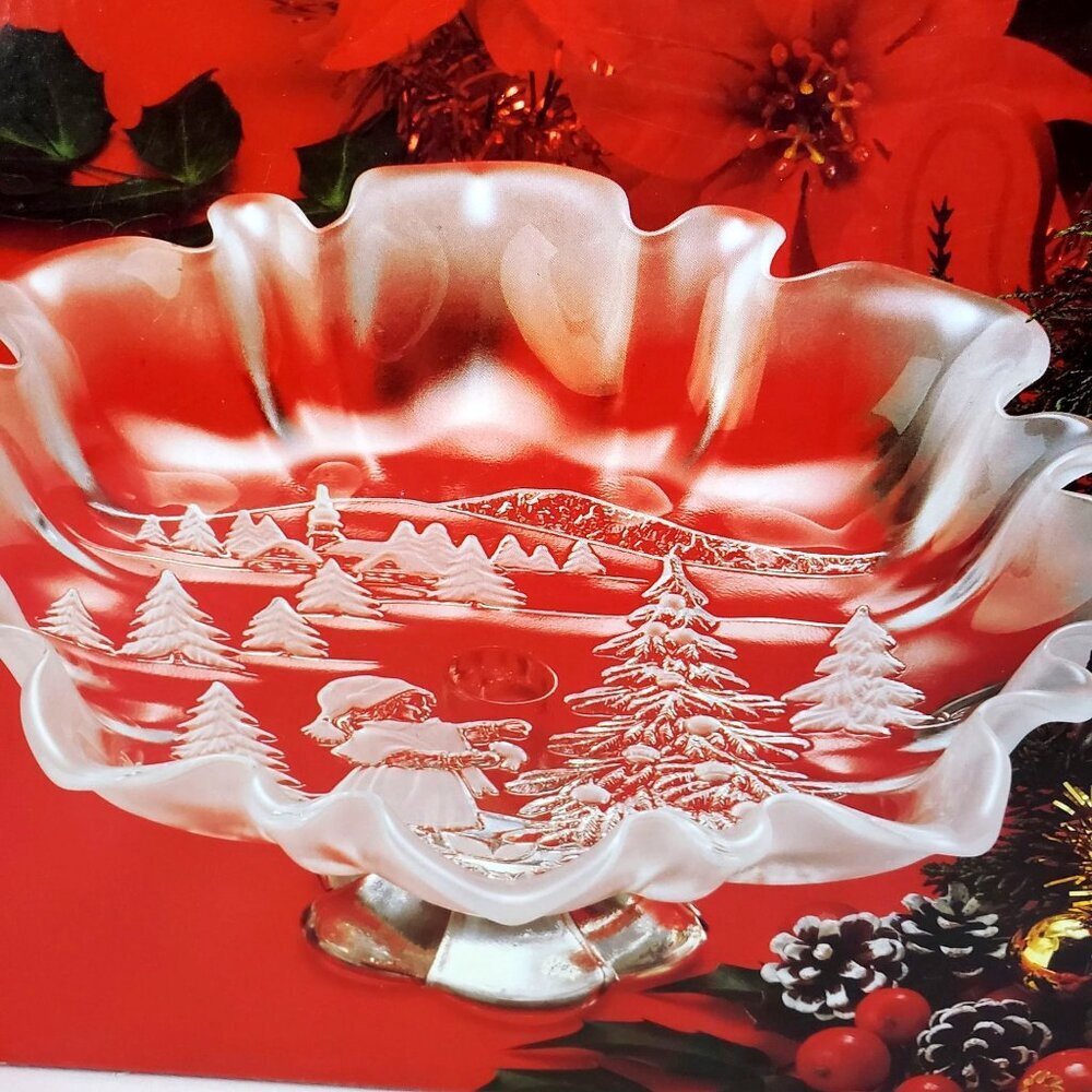 Mikasa Holiday Christmas Story Bowl Dish Footed Bon Bon Tray 9 3/4” - Picture 3 of 7